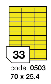 Samolepící etikety Rayfilm Office 70x25,4 mm 300 archů, matně žlutá, R0121.0503D