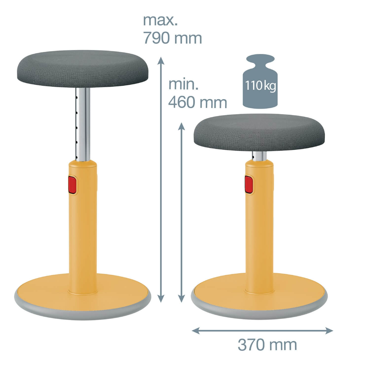 Ergonomická balanční židle Leitz Ergo Cosy, žlutá