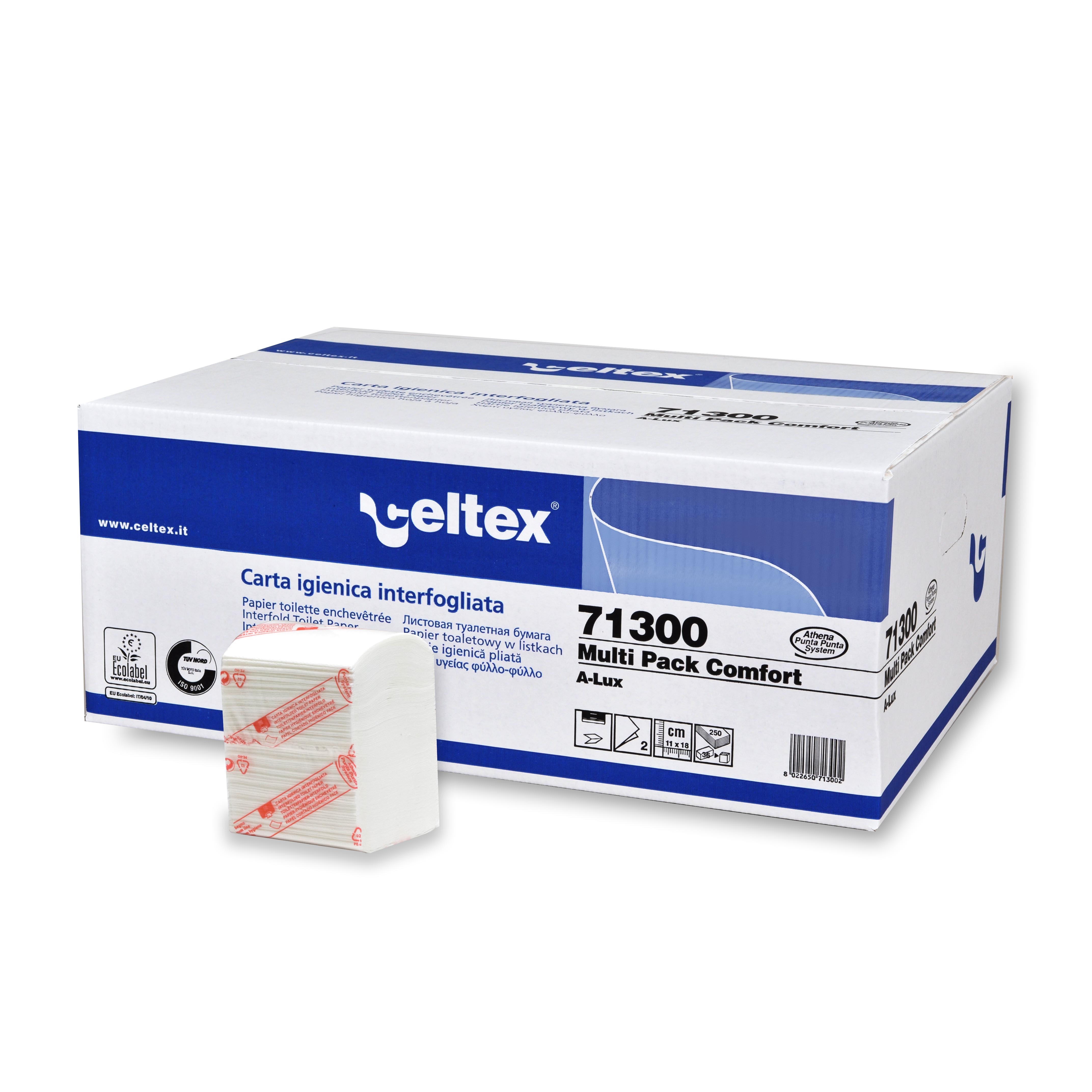 Toaletní papír Celtex Comfort skládaný 2vrstvy bílý (71300)