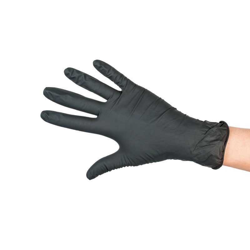 Jednorázové rukavice nitril XL - černé, nepudrované, 100 ks