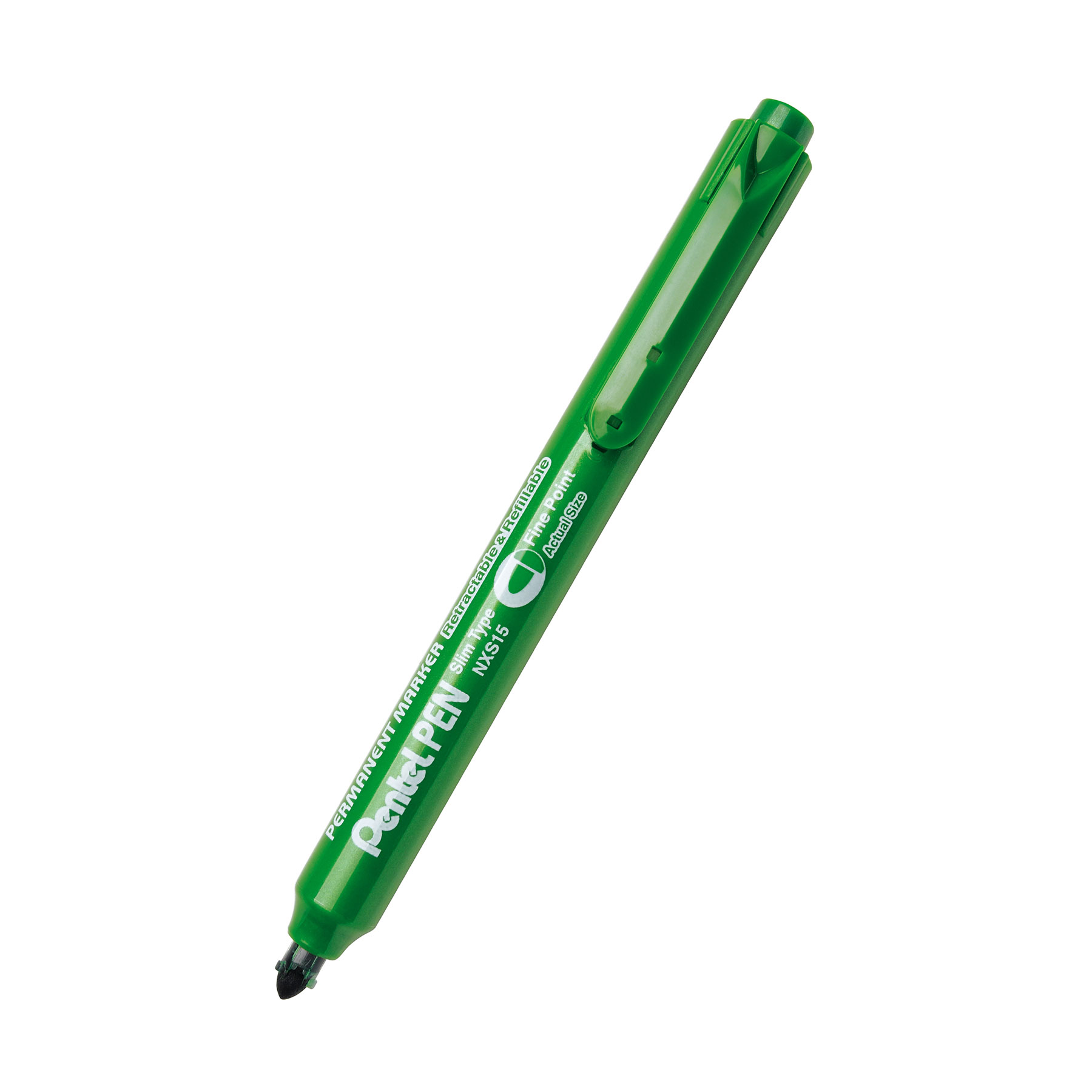 Popisovač Pentel Pen Slim Type NXS15, permanentní, zelený