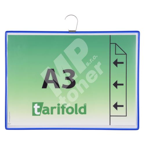 Tarifold rámeček s kapsou a háčkem, A3, otevřený bokem, modrý, 5 ks 1