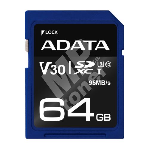 ADATA 64GB SDXC UHS-I U3 V30S 95/60MB/s 1