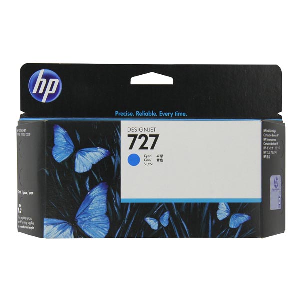 Inkoustová cartridge HP F9J76A, DesignJet T1530, 2530, cyan, No.727, originál
