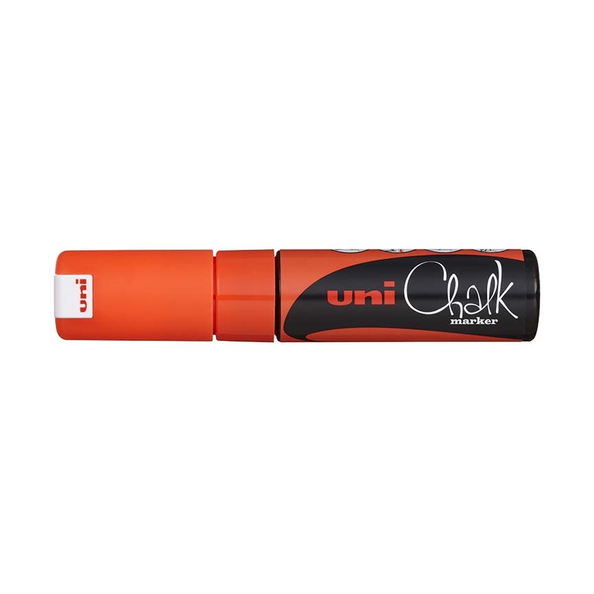 Křídový popisovač Uni Chalk Marker PWE-8K, 8 mm, fluo-oranžový