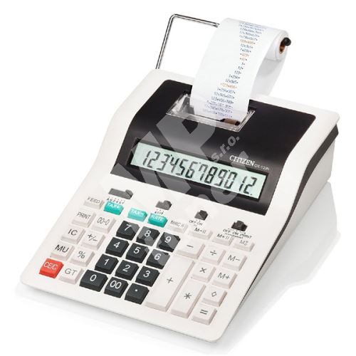 Kalkulačka Citizen CX123N, bíločerná, dvanáctimístná s tiskem, dvoubarevný tisk 1