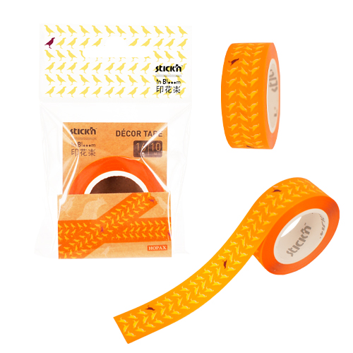 Samolepící dekorativní páska Stick'n in Blooom oranžová, 16 mm x 10 m