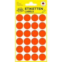 Etikety na ruční popis kolečko průměr 18 mm - světle červené - 3172