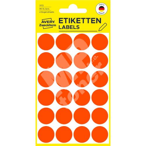 Etikety na ruční popis kolečko průměr 18 mm - světle červené - 3172 1