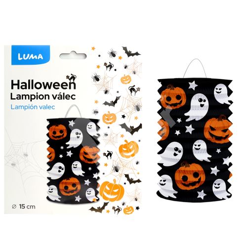 Lampion 15cm válec HALLOWEEN duch Luma 1