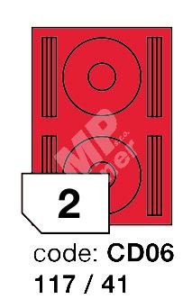 Samolepící etikety Rayfilm Office průměr 117/41 mm 300 archů, fluo červená, 1