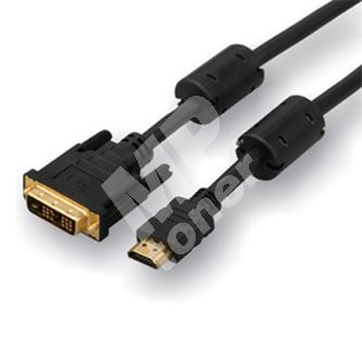 Kabel k TV DVI / HDMI, 18+1 M/HDMI M, 5 m, černý, LOGO, pozlacené konektory 1