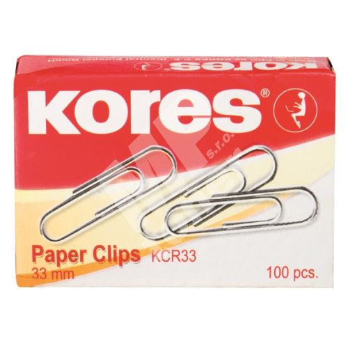 Kancelářské sponky Kores 33 mm kulaté, 100 ks 1