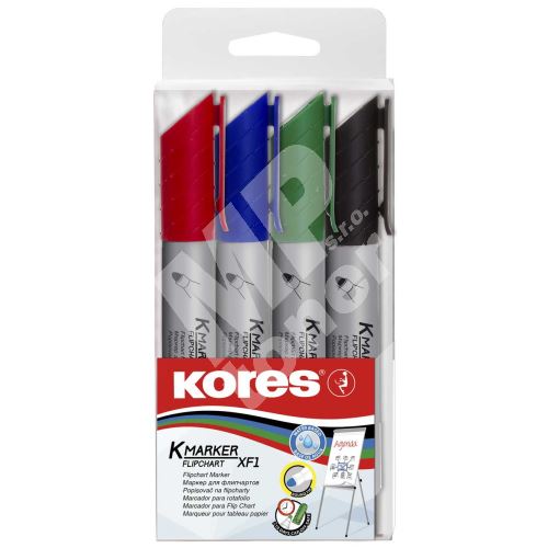 Kores K-Marker XF1 popisovač na flipchart, sada 4 barev 1
