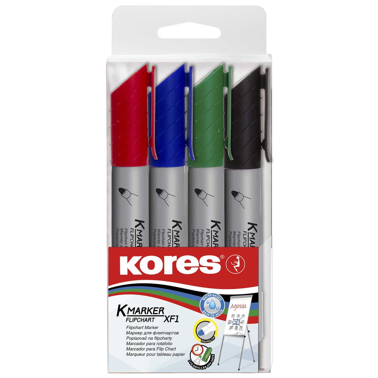 Popisovače Kores K-Marker Flipchart XF1 na flipchart, sada 4 barev