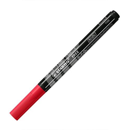 STABILO FREE Acrylic akrylový popisovač T100 Kulatý hrot 1-2 mm - karmínový 1
