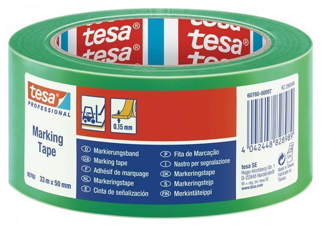 Vyznačovací páska na podlahy Tesa Professional, 50 mm x 33 m, zelená