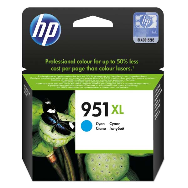 Inkoustová cartridge HP CN046AE, Officejet Pro 8100 ePrinter, cyan, No.951XL, originál