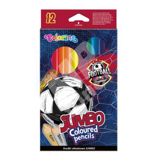 Colorino pastelky trojhranné Jumbo Fotbal, 12 barev 1