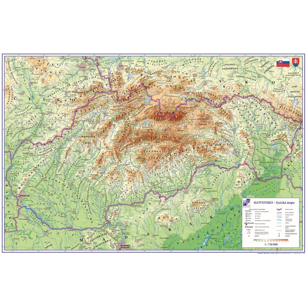 Psací podložka na stůl mapa Slovensko 60x40cm