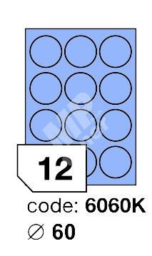 Samolepící etikety Rayfilm Office průměr 60 mm 300 archů, matně modrá, R0123.6060KD 1