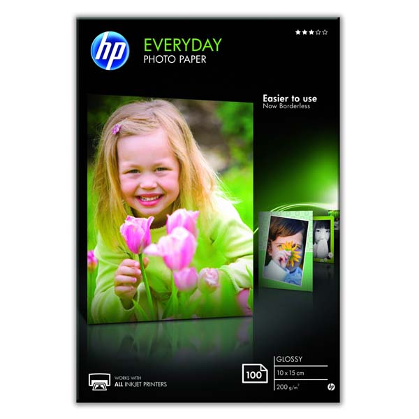 HP Everyday Photo Paper, Glossy, bílý, 100×150mm, 100 ks, CR757A