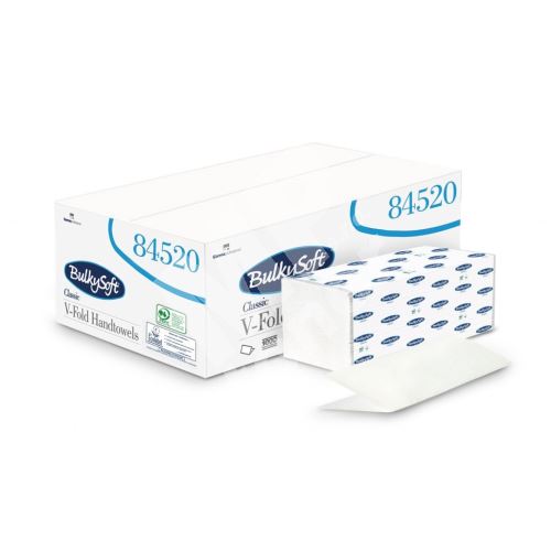 Papírové ručníky skládané BulkySoft V-Fold Ultra, 2vr., 3000ks, celulóza 1