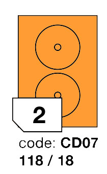 Samolepící etikety Rayfilm Office průměr 118/18 mm 300 archů, fluo oranžová, R0133.CD07D