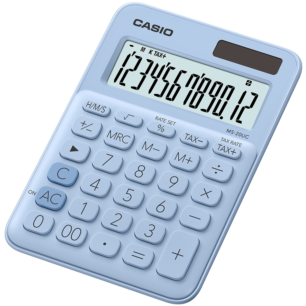 Kalkulačka Casio MS 20 UC LB, světle modrá
