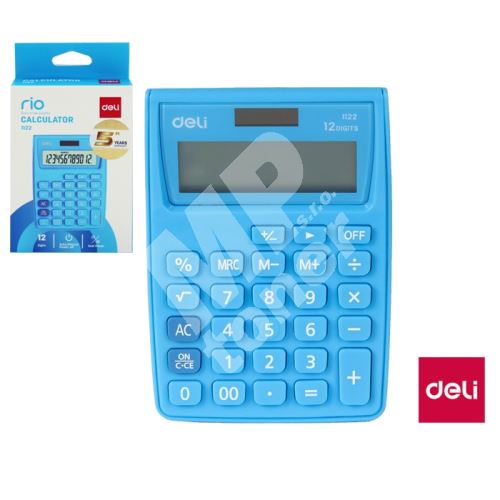 Kalkulačka Deli E1122, modrá 1