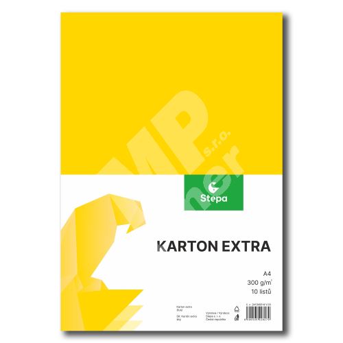 Barevný karton Extra 300g A4, 10listů, žlutý 2