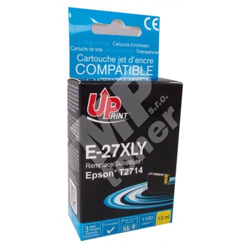Cartridge Epson C13T27144010, 27XL, yellow, 1100str., 13ml, UPrint 1