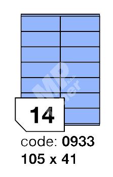 Samolepící etikety Rayfilm Office 105x41 mm 300 archů, matně modrá, R0123.0933D 1
