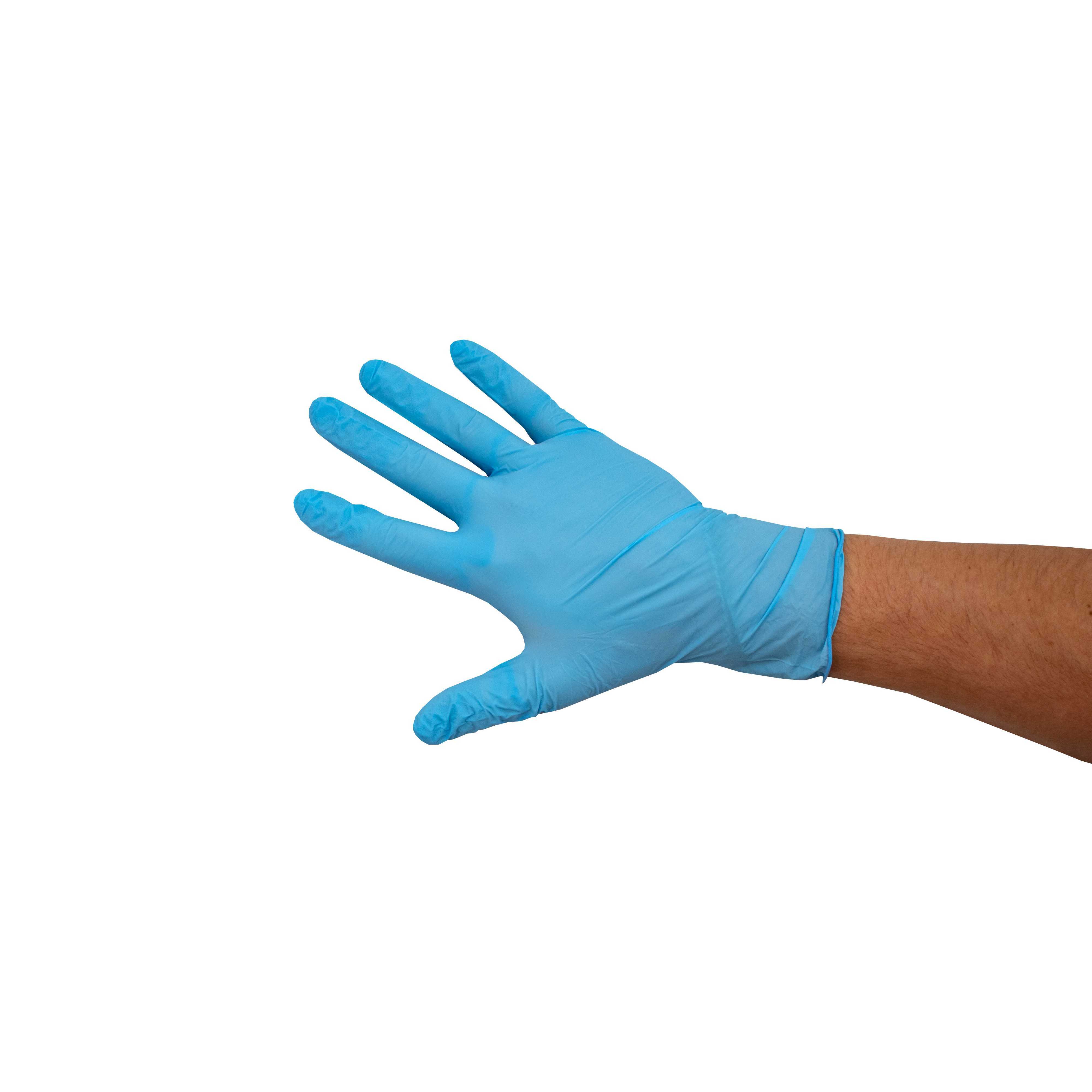 Jednorázové rukavice nitril XL - modré, nepudrované, 100 ks