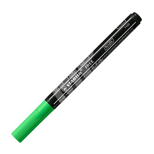 STABILO FREE Acrylic akrylový popisovač T100 Kulatý hrot 1-2 mm - listově zelený 1