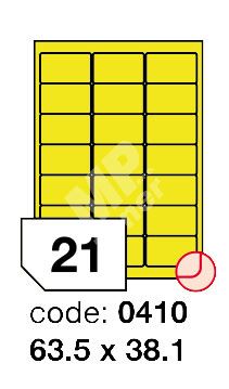 Samolepící etikety Rayfilm Office 63,5x38,1 mm 300 archů, fluo žlutá, R0131.0410D 1