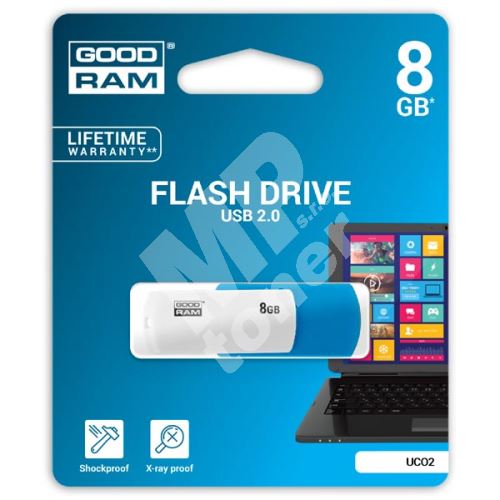Goodram UCO2 8GB, USB flash disk 2.0, modro-bílá 1