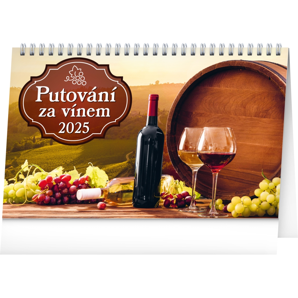 Stolní kalendář Notique Putování za vínem 2025, 23,1 x 14,5 cm