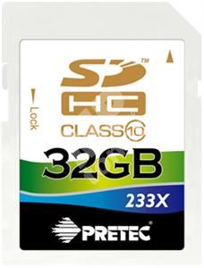 Pretec 32 GB SDHC 233x class 10 ( 31MB/s, 11MB/s ) 1