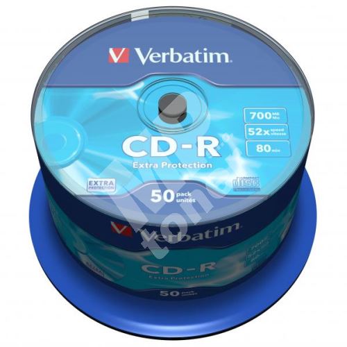 Verbatim CD-R, DataLife, 700 MB, Extra Protection, cake box, 43351, 52x, 50-pack 3