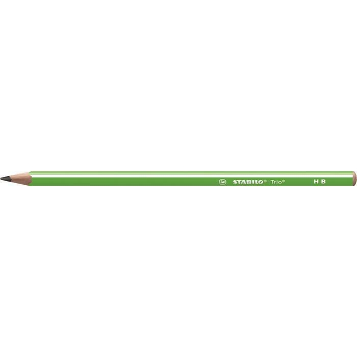 Grafitová tužka Stabilo Trio Neon, světle zelená, HB, trojhranná