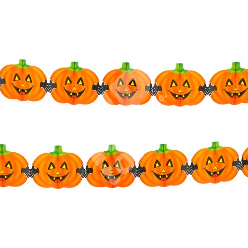 Girlanda Halloween papírová 3 m - veselá dýně 1