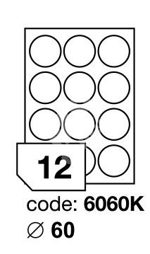 Samolepící etikety Rayfilm Synthetic průměr 60 mm 100 archů, matné PE, R0503.6060KA 1