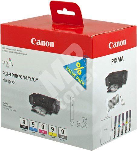 Cartridge Canon PGI-9, PBK/C/M/Y/GY, 1034B011, Multi Pack, originál 1