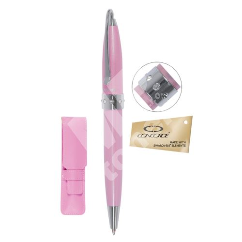 Kuličkové pero Concorde Lady Pen, růžové tělo, elegantní pouzdro 1