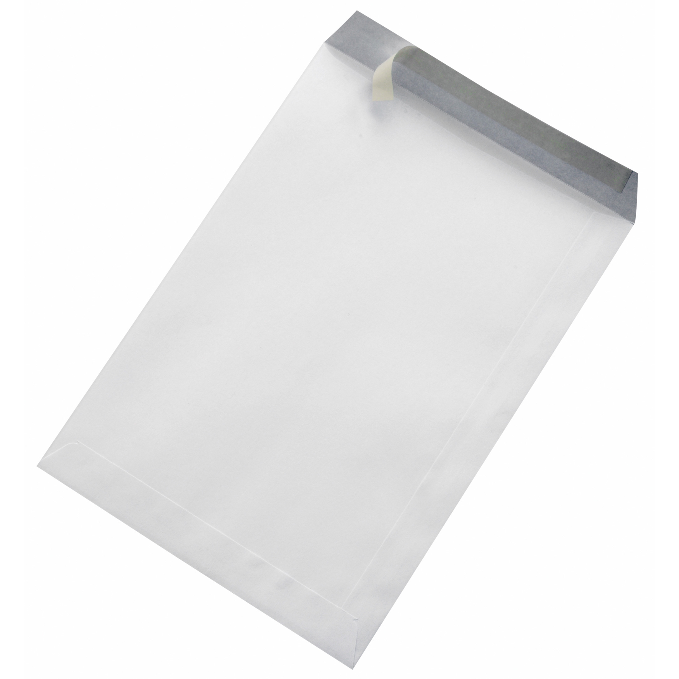Obchodní taška B5 bílá bez okna se samolepicí páskou, 500ks