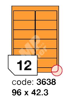 Samolepící etikety Rayfilm Office 96x42,3 mm 300 archů, fluo oranžová, R0133.3638D 1
