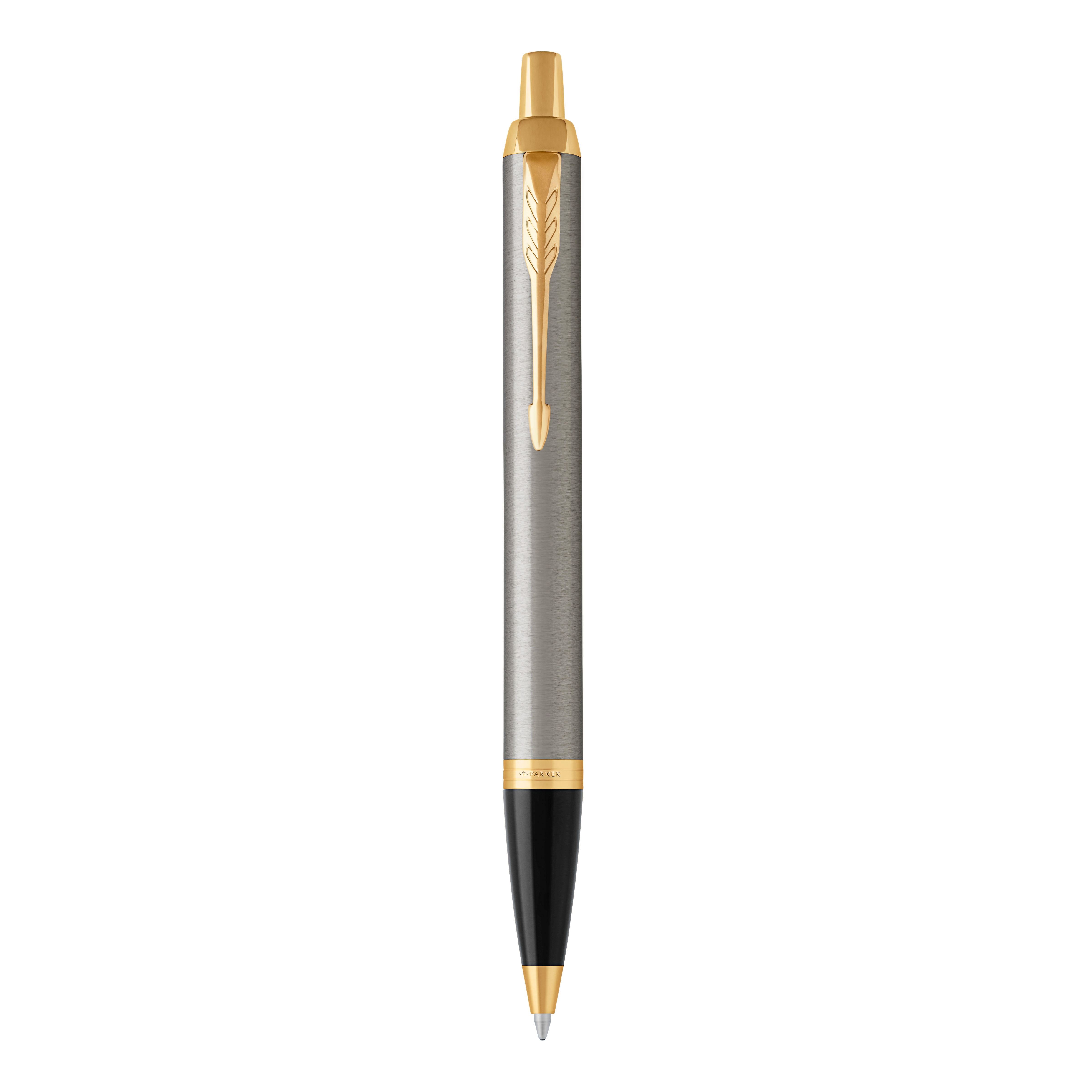Kuličkové pero Parker Royal IM, broušené tělo, zlatý klip, 0,7 mm, modrý inkoust