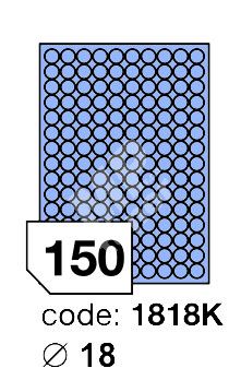 Samolepící etikety Rayfilm Office průměr 18 mm 300 archů, matně modrá, R0123.1818KD 1