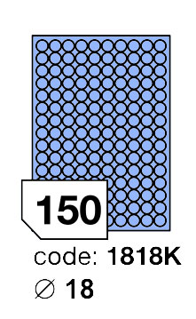 Samolepící etikety Rayfilm Office průměr 18 mm 300 archů, matně modrá, R0123.1818KD